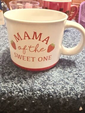 Mama of the Sweet One White and Red Ceramic Mug